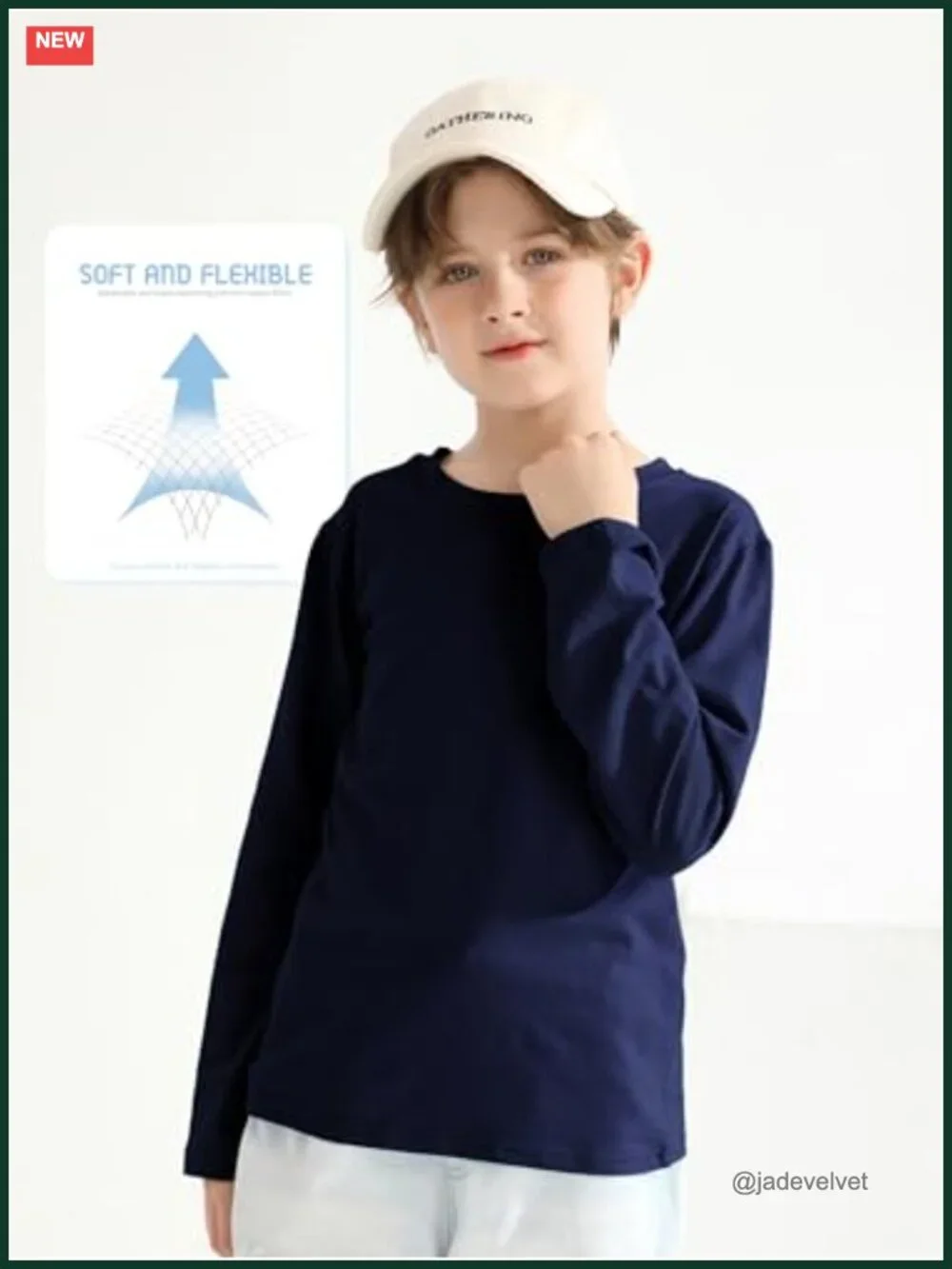 4 Pack Boys Long Sleeve Cotton Tees Layering T-Shirts Basic Solid